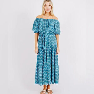 Mirth Capri Maxi Dress in Indigo Rain Sz M NWT